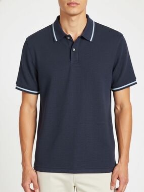 Goodfellow & Co Navy Polo with Light Blue Trim